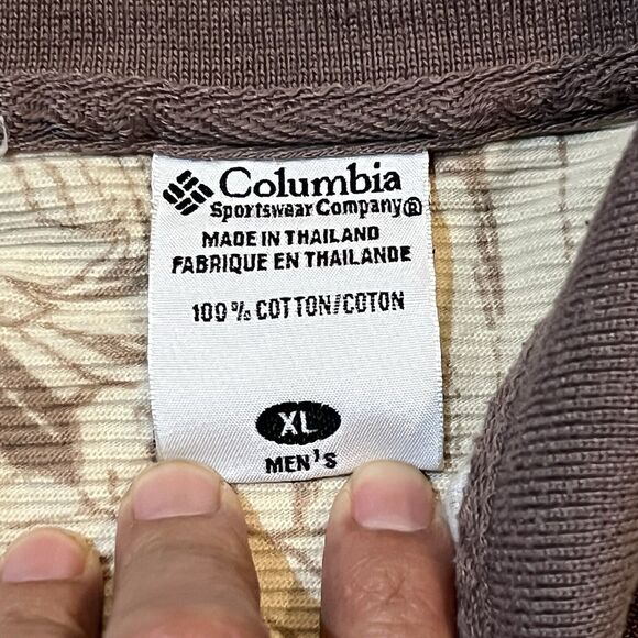 Columbia Men's XL Tan Brown Leaf Pattern Polo Shirt - Picture 5 of 5